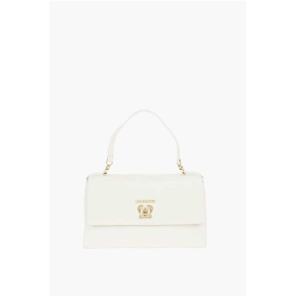 Moschino LOVE Faux Leather Bag with Front Monogram and Turn Lock Clos