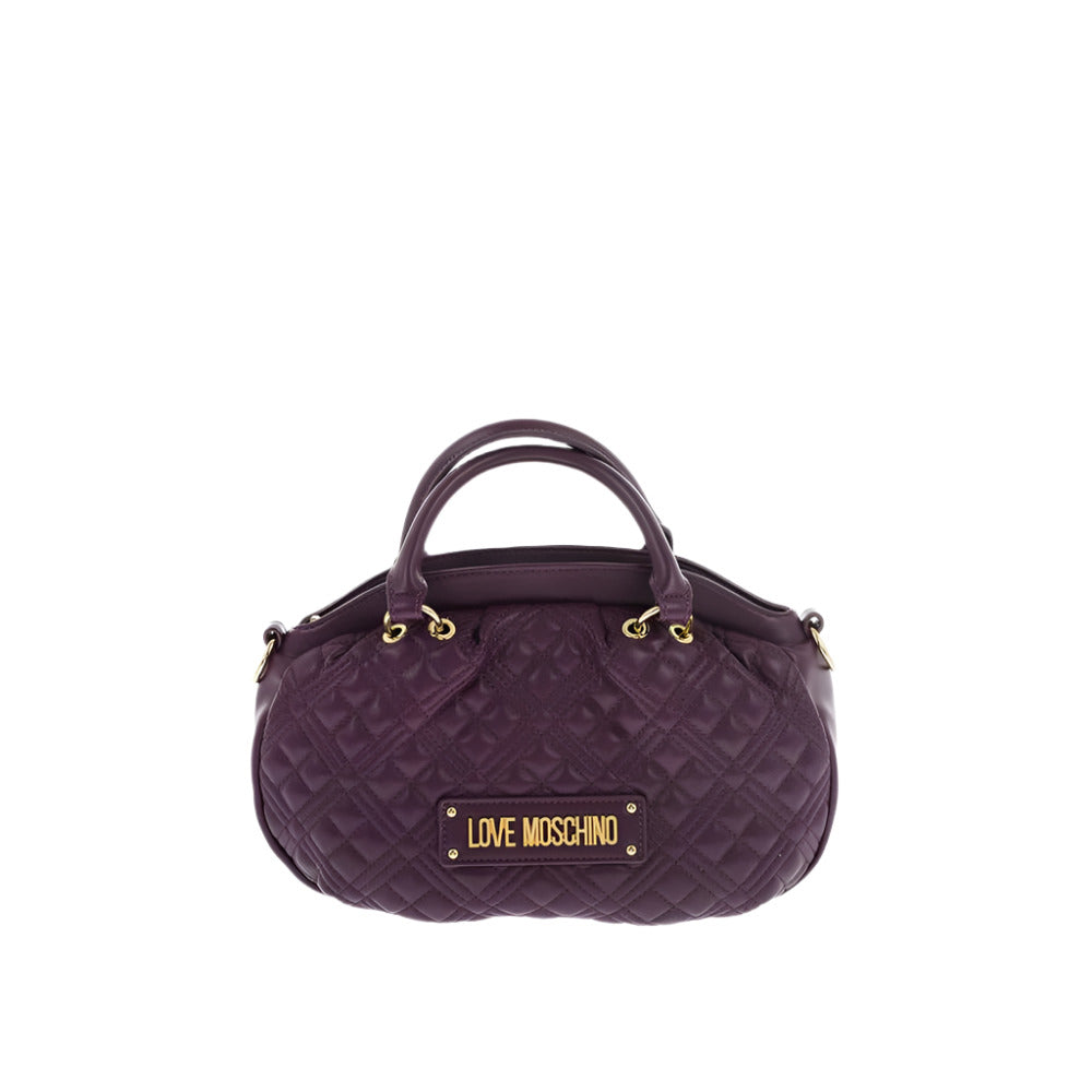 Moschino LOVE Quilted Faux Leather Bag with Double Handle and Removab