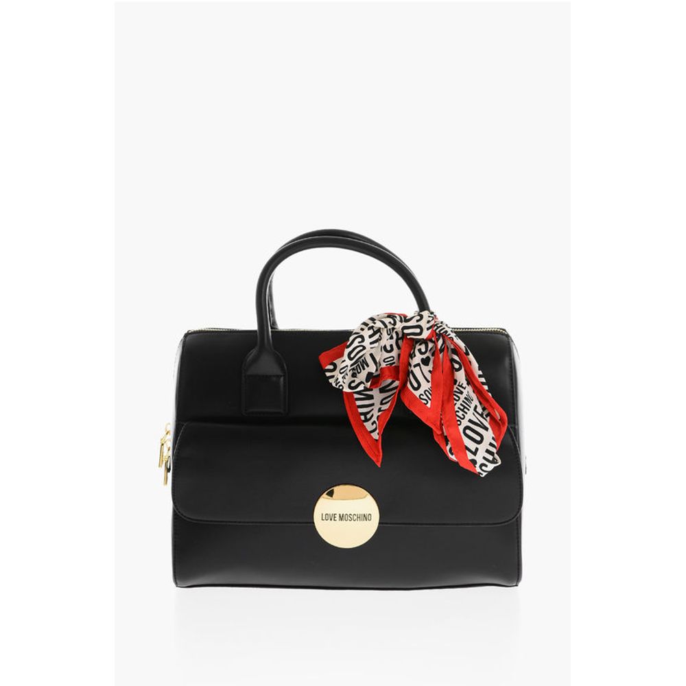 Moschino LOVE logoed handkerchief faux leather SIMPLE HOOP handbag