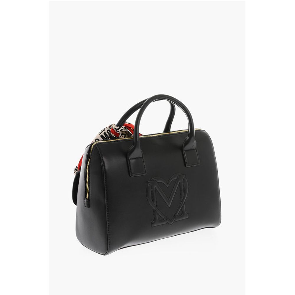 Moschino LOVE logoed handkerchief faux leather SIMPLE HOOP handbag