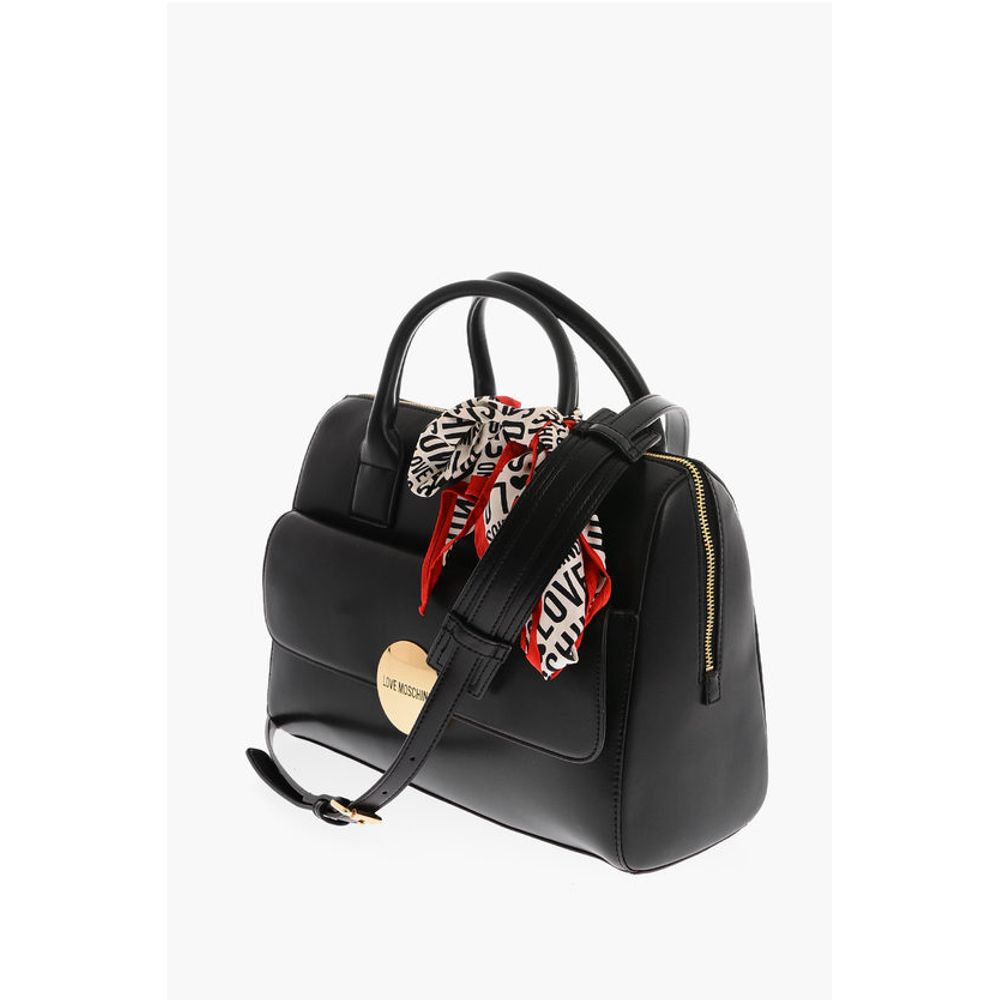 Moschino LOVE logoed handkerchief faux leather SIMPLE HOOP handbag