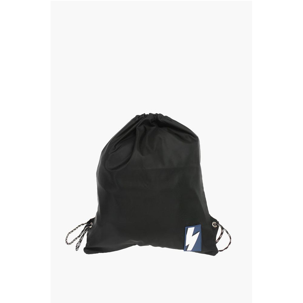 Neil Barrett solid color drawstring backpack with two-tone laces