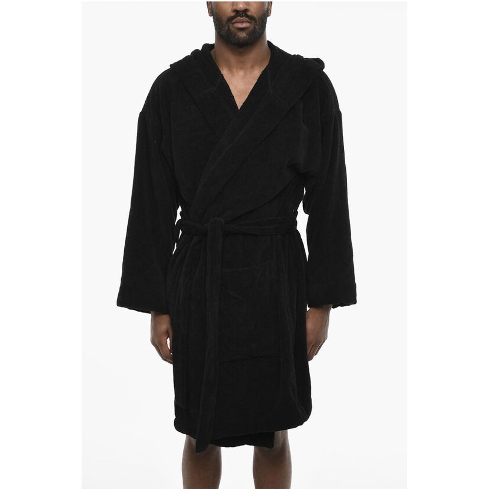 Dsquared² Terry Cottton Bathrobe with Belt and Hood