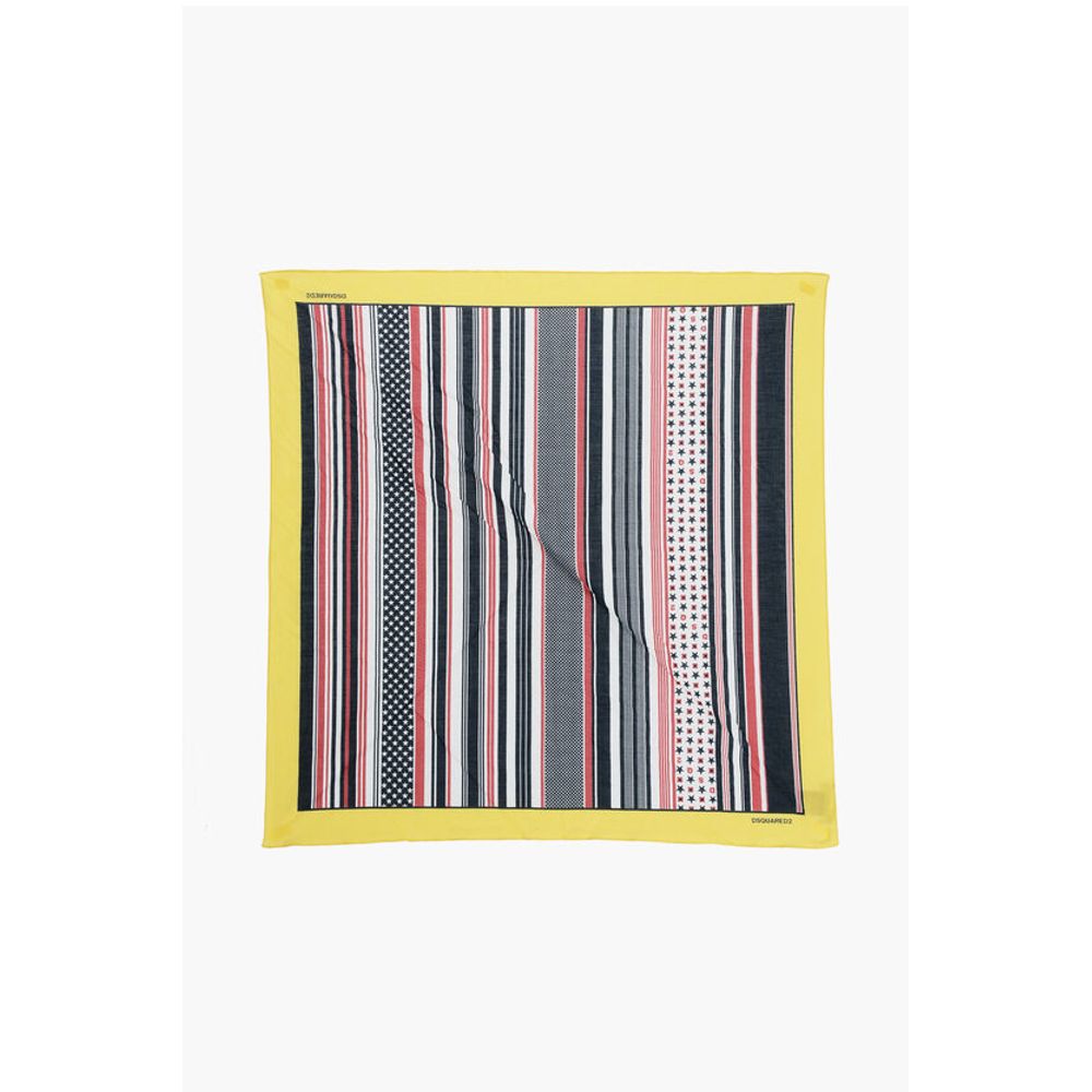 Dsquared² Striped Cotton Foulard with Stars Print