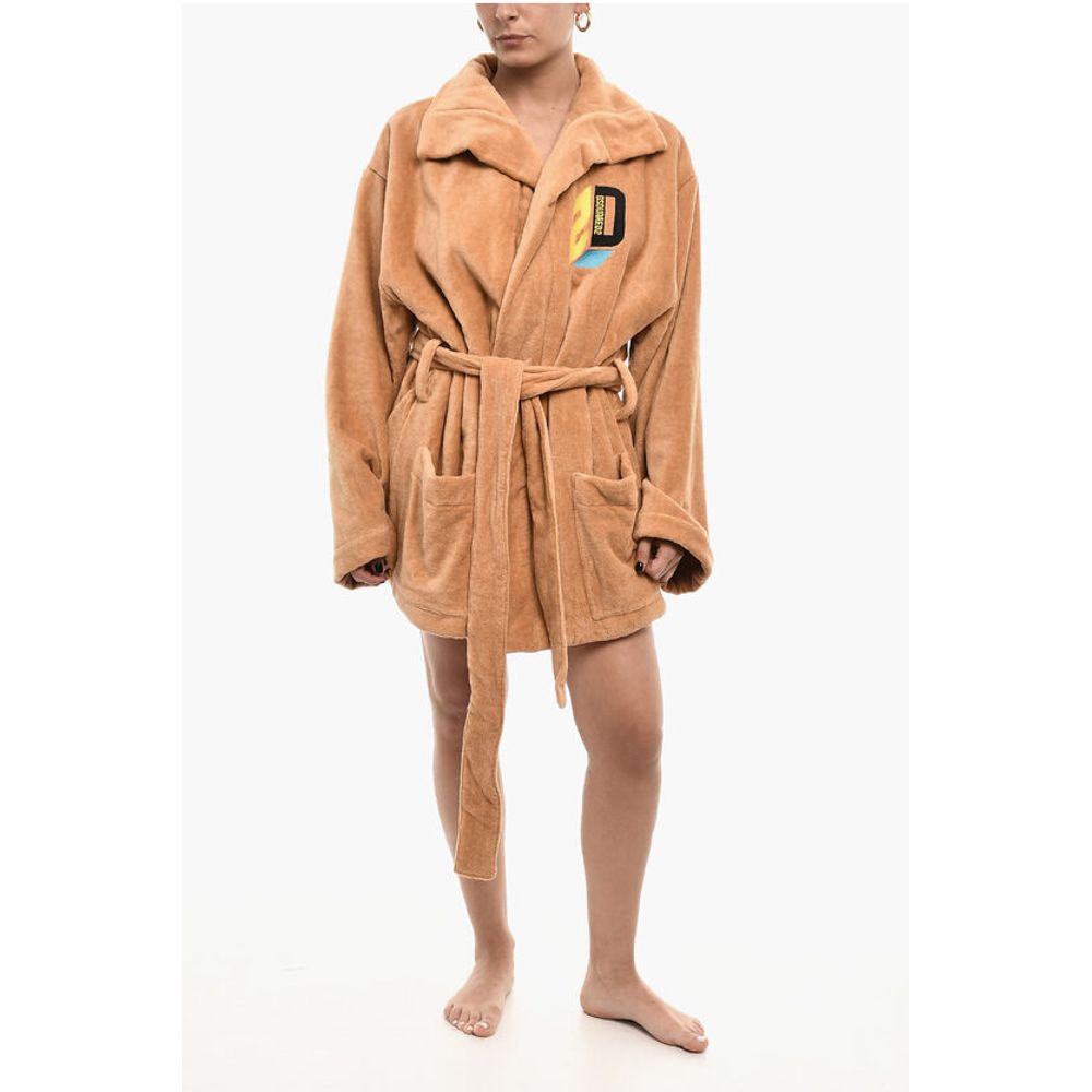 Dsquared² Cotton Terry Beach Bathrobe with Belt