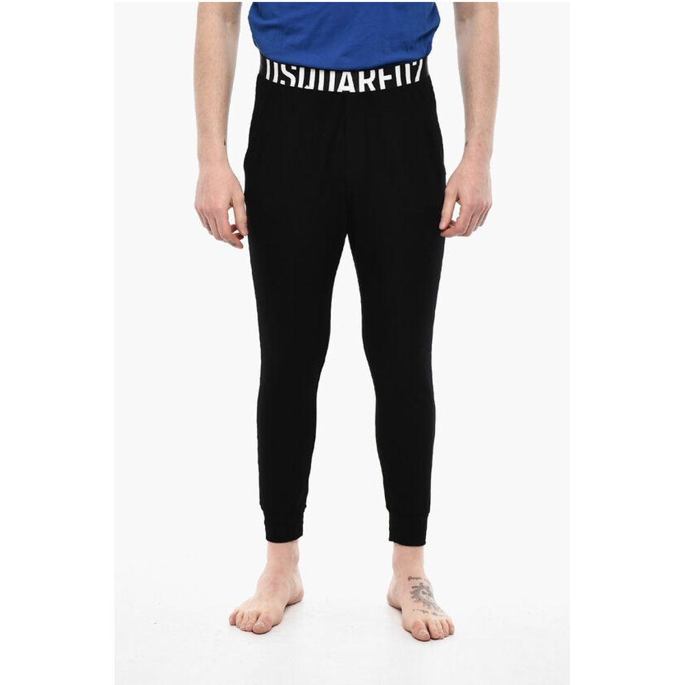 Dsquared² Solid Color Nightwear Pants with Logoed Band