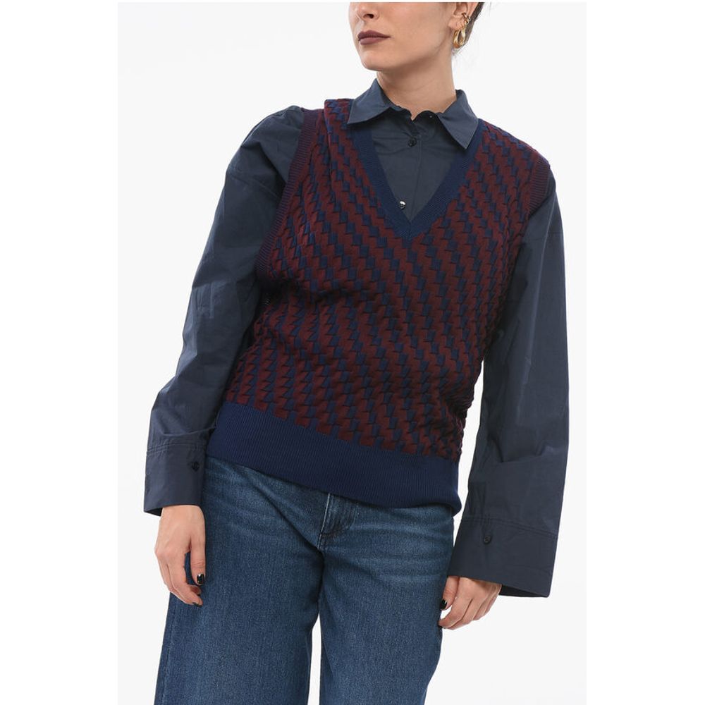 Loewe Check Patterned Stretch Cotton Vest