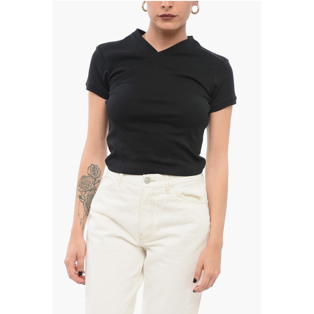 Coperni Cropped Fit T-Shirt with Wrap Design