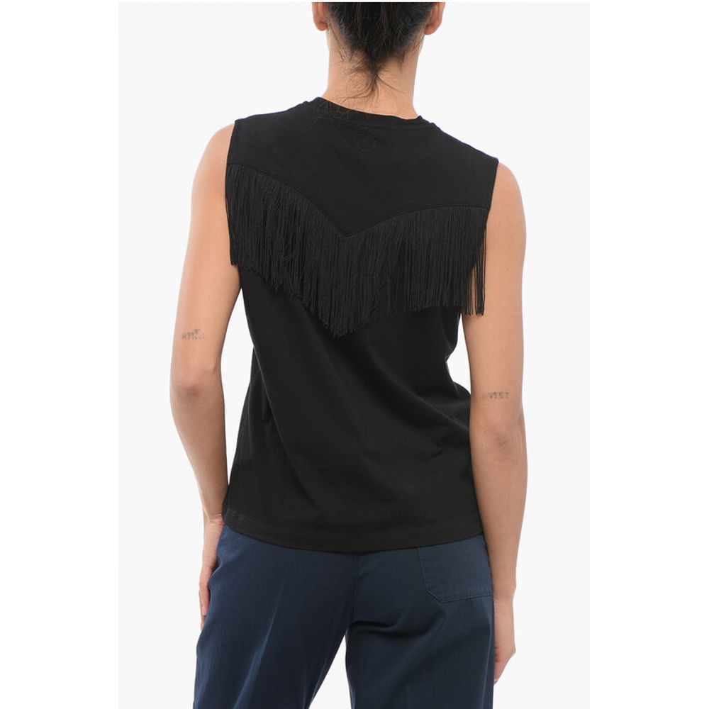 PINKO Cotton Top With Fringes