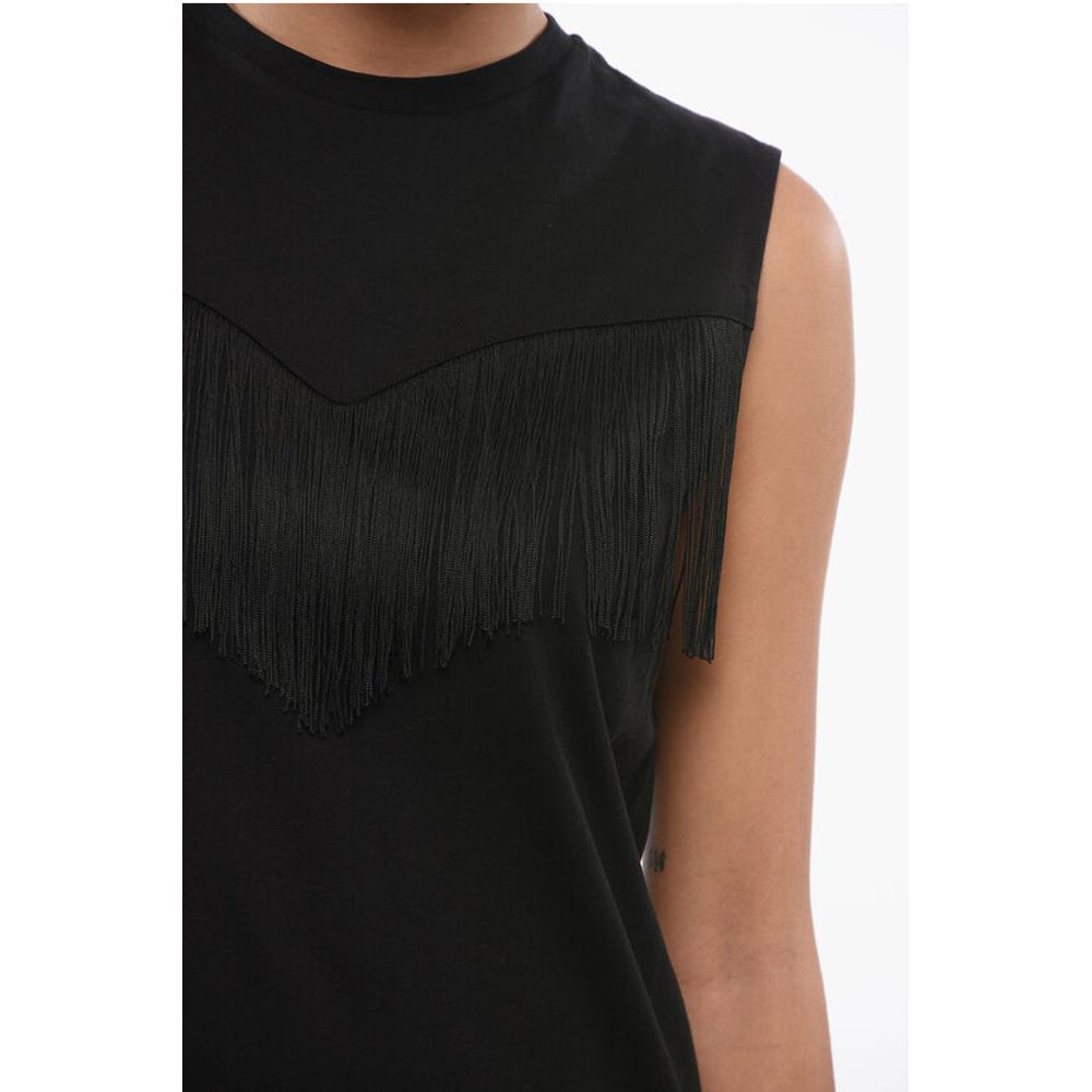 PINKO Cotton Top With Fringes