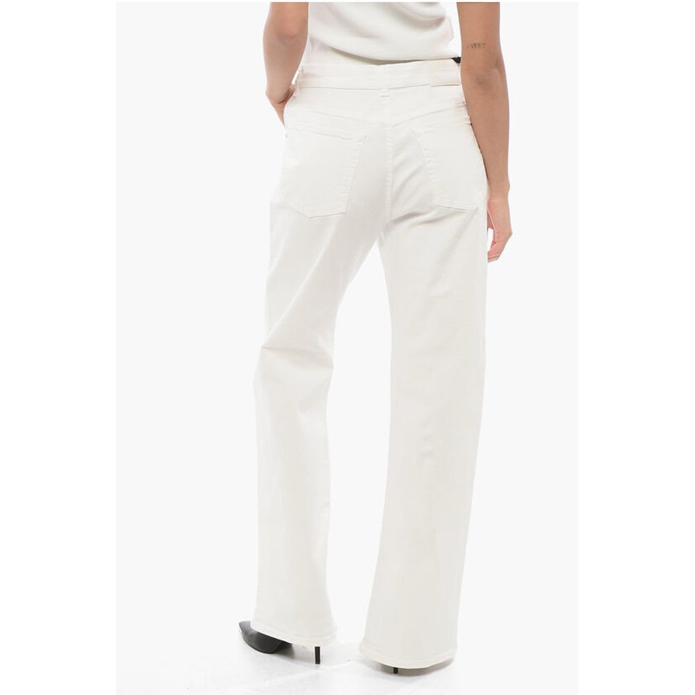 PINKO DENIM Light Wash WANDA Flared Jeans with Golden-Effect Butto