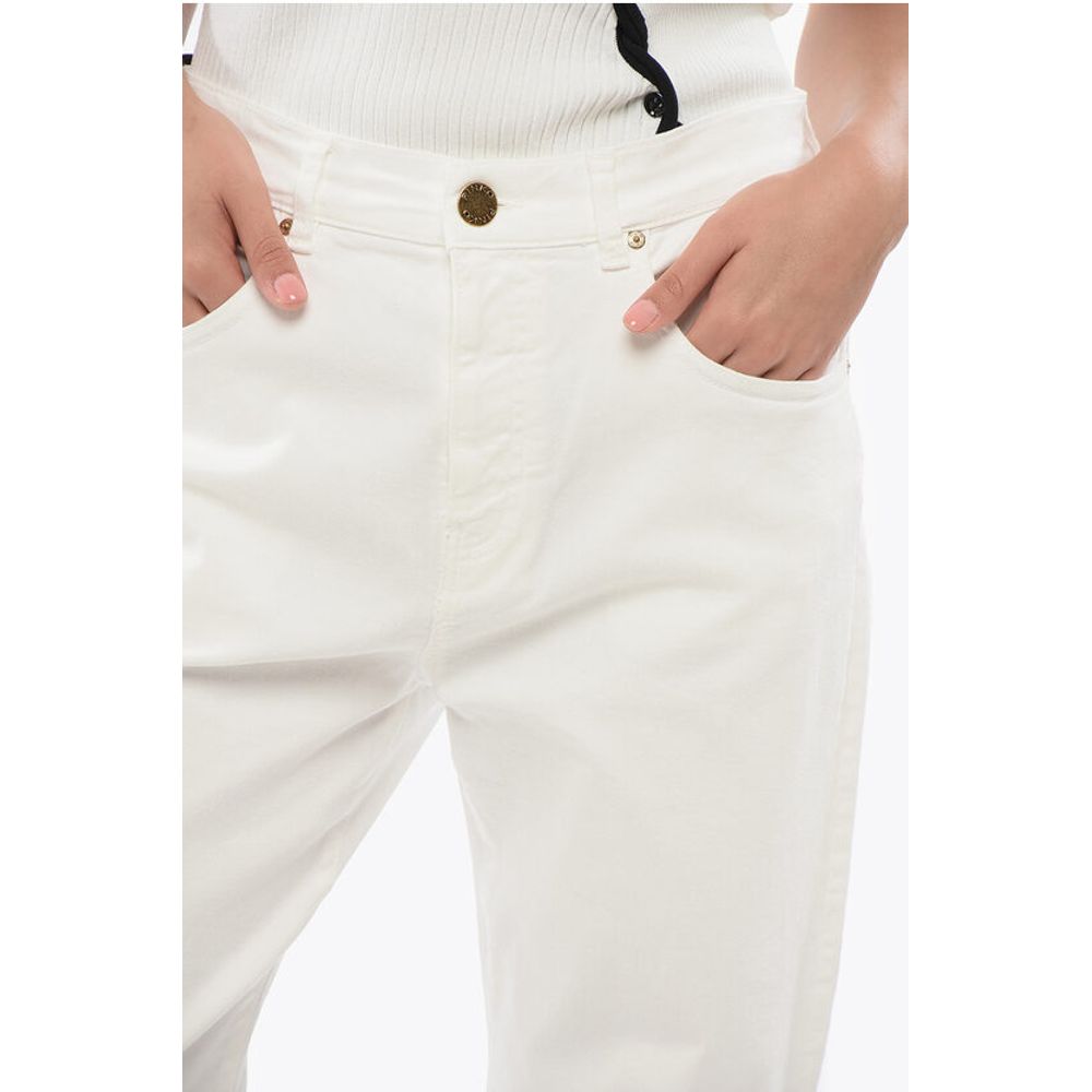 PINKO DENIM Light Wash WANDA Flared Jeans with Golden-Effect Butto