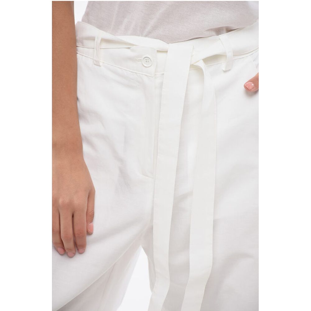 PINKO High-Waisted Cotton and Linen PIANISTA Pants