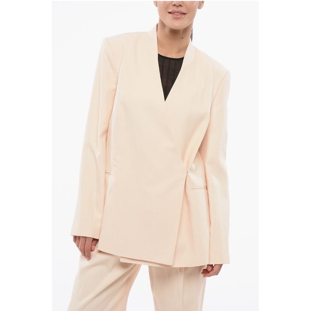 Loulou Studio Solid Color Side Vents LAHARI Double Breasted Blazer