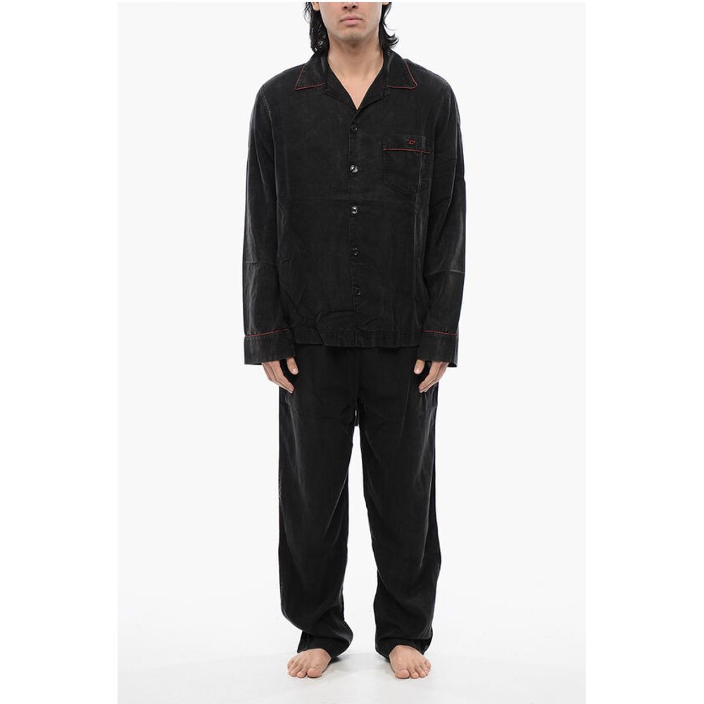 Diesel Faded Effect Solid Color UMSET-LOOMY Long Pyjamas Set with C