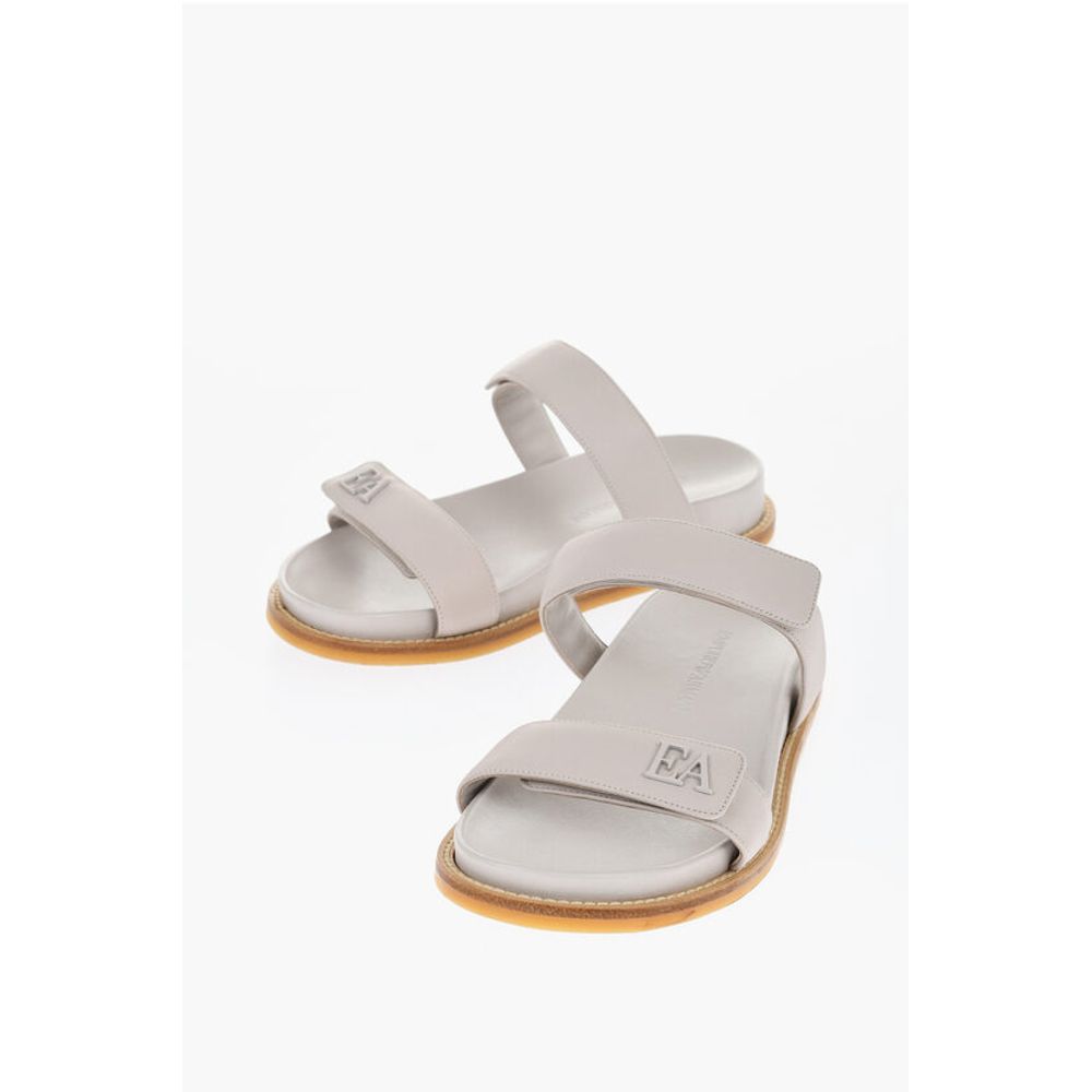 Armani Strap Closure Leather Sandals