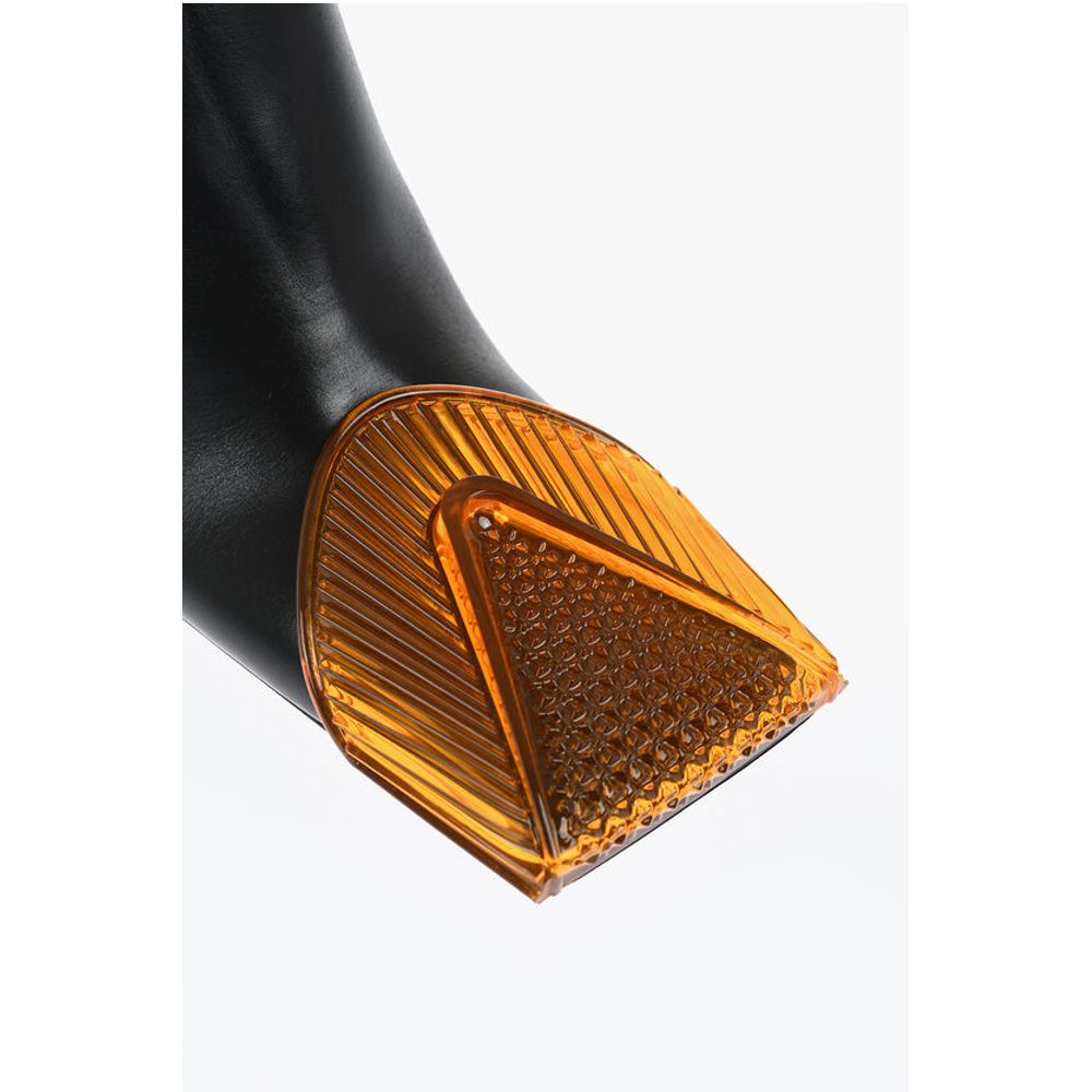 Off-White Leather LUNAR Mules With Statement Detail Heel 11 cm