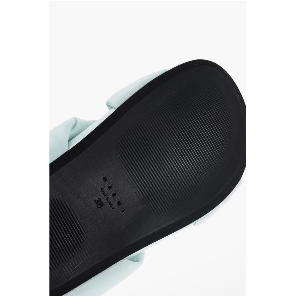 Marni Leather Padded Sliders with Chunky Sole