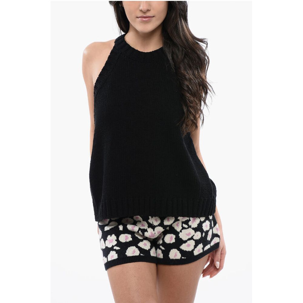 AllSaints Solid Color Crochet Top