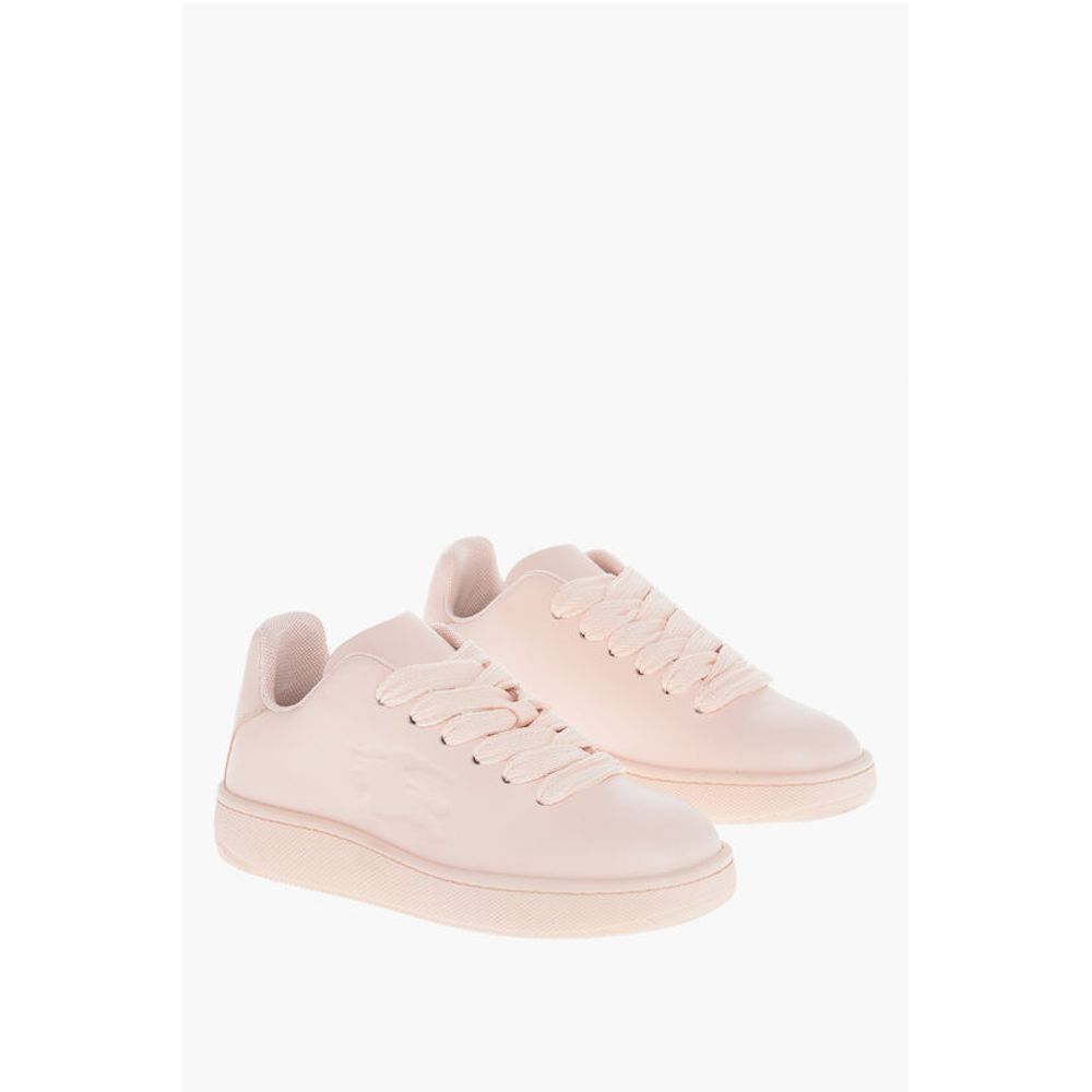 Burberry Leather Sneakers with Maxi Laces and Logoed Sole