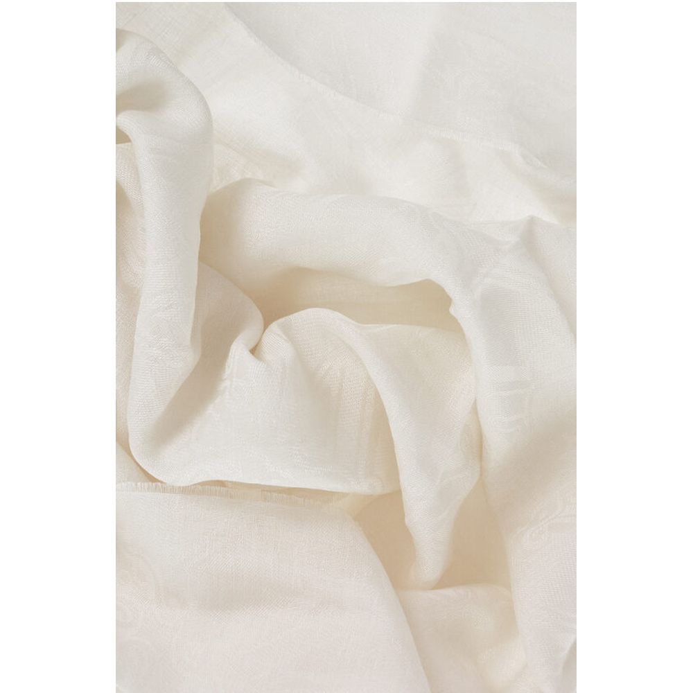 Max Mara Embroiderd Wool Silk and Linen ELEONOR Scarf