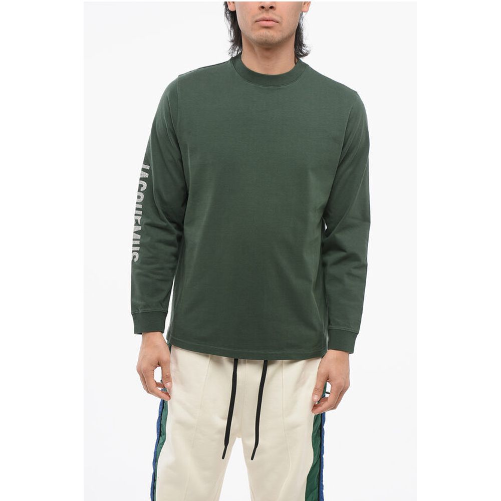 Jacquemus Crew Neck BRILHO Cotton T-Shirt with Glittered Logo