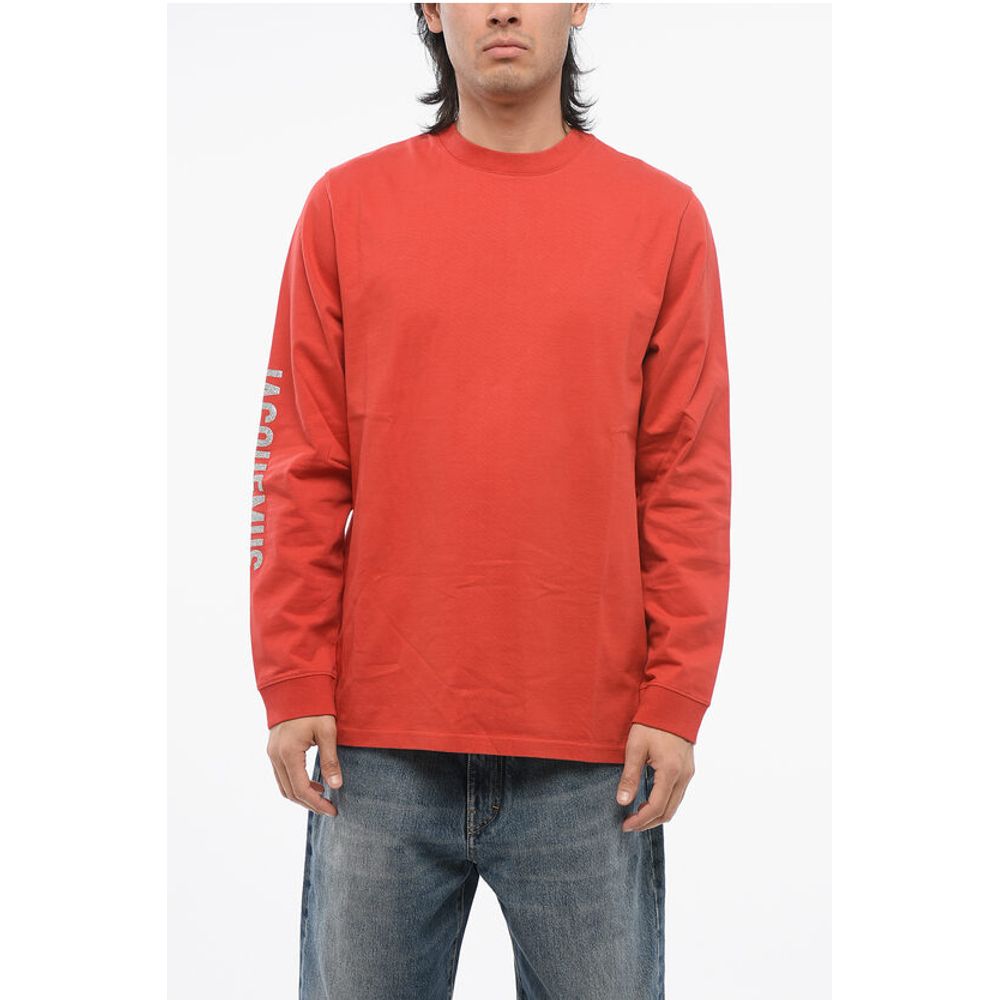 Jacquemus Crew Neck BRILHO Cotton T-Shirt with Glittered Logo