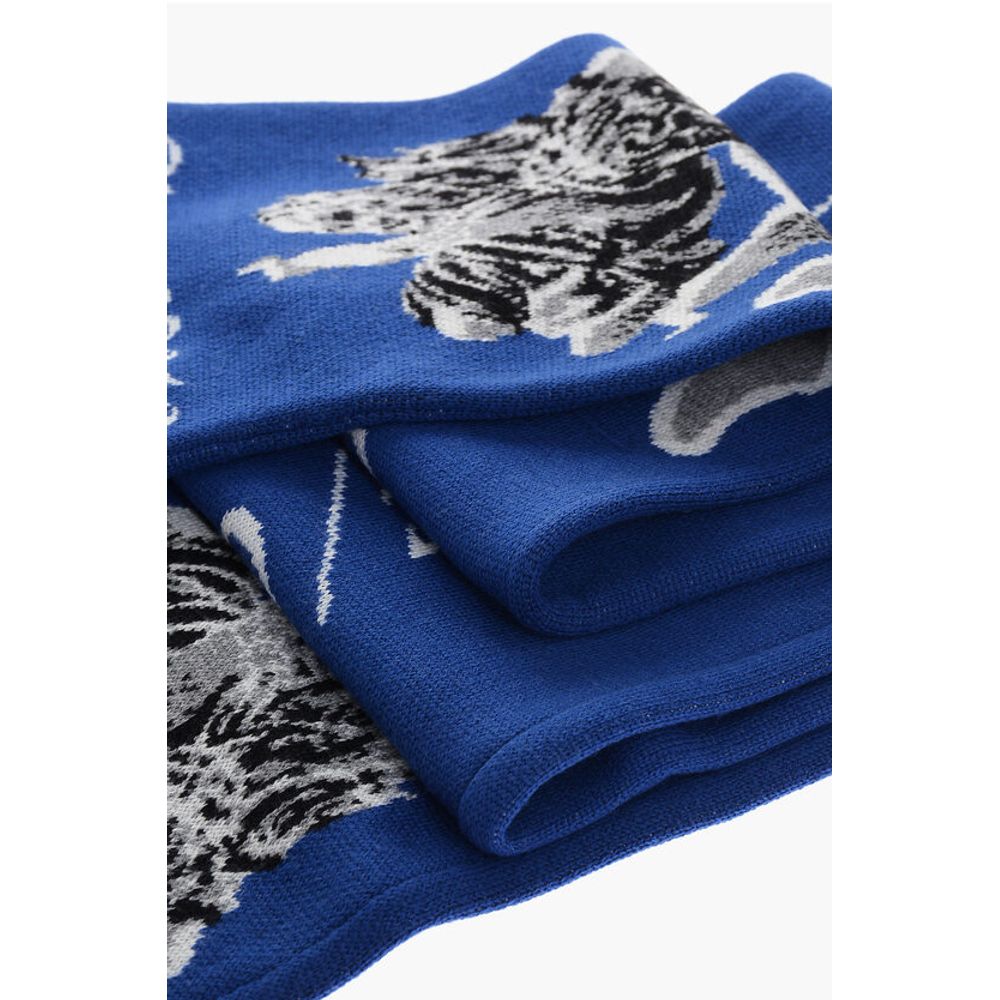 Off-White Virgin Wool Scarf With Contrast Embroidery Logo