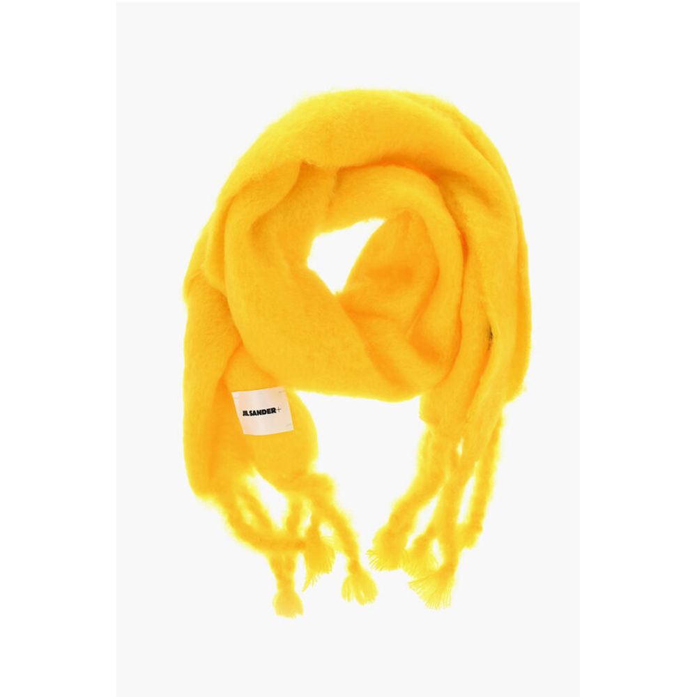 Jil Sander Mohair Blend Scarf with Fringed Hems
