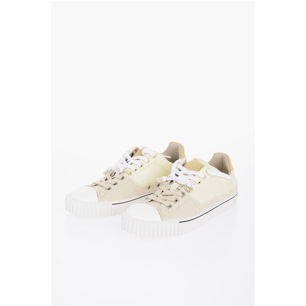 Maison Margiela Leather Low-Top Sneakers With Raw-Cut Details