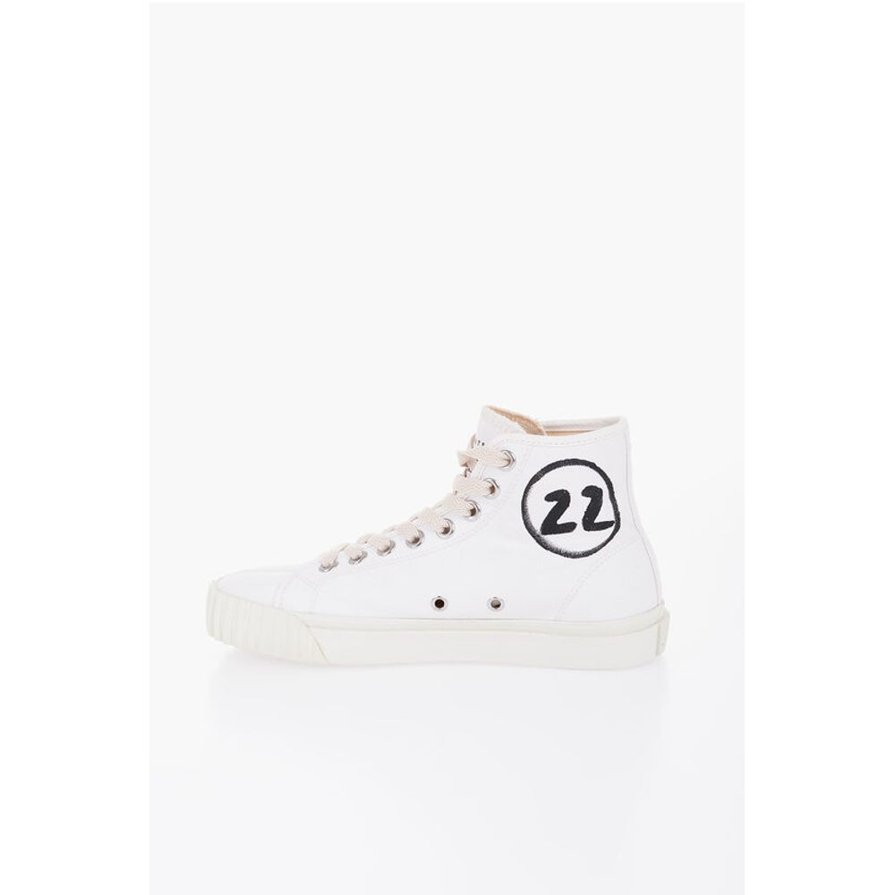Maison Margiela MM22 Printed Canvas Tabi High-Top Sneakers