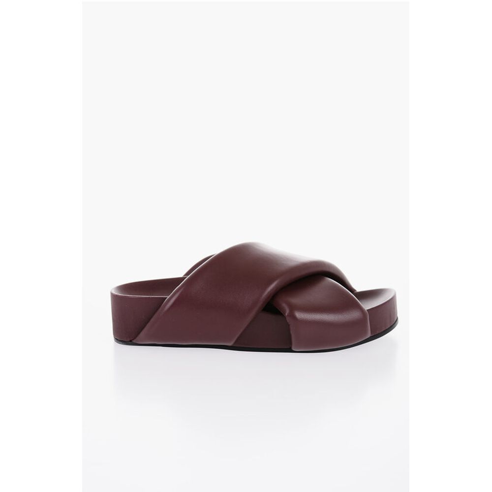 Jil Sander Criss Cross Designed Leather Sandals