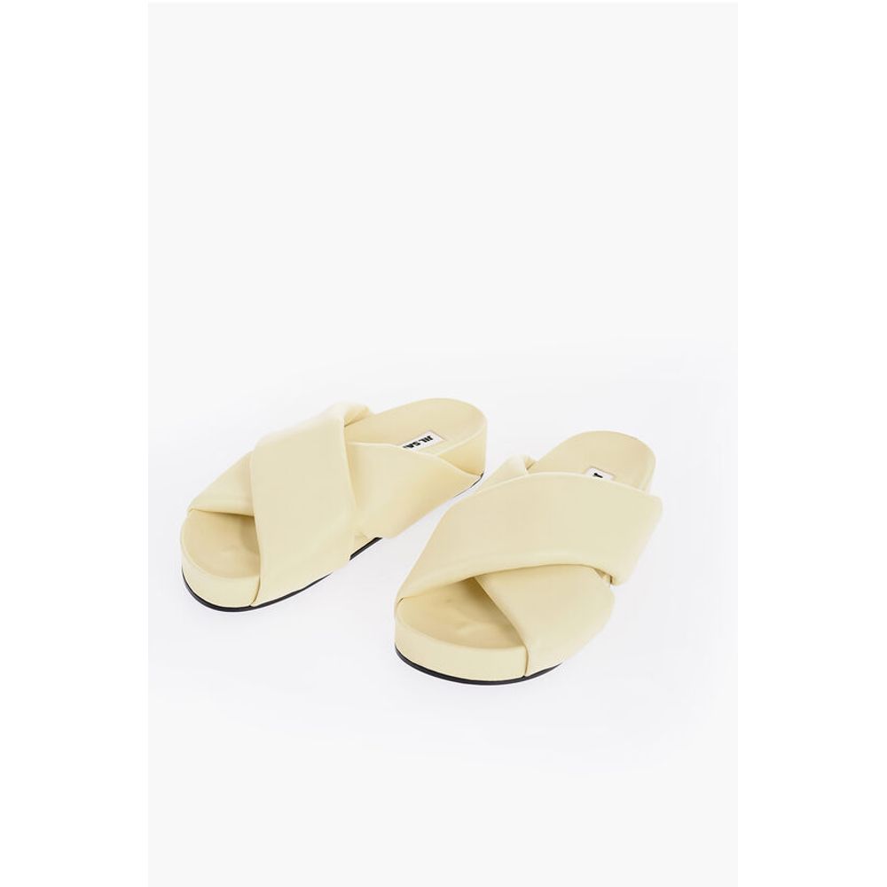 Jil Sander Criss Cross Designed Leather Sandals