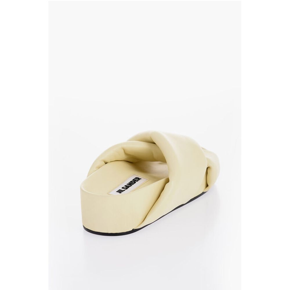 Jil Sander Criss Cross Designed Leather Sandals