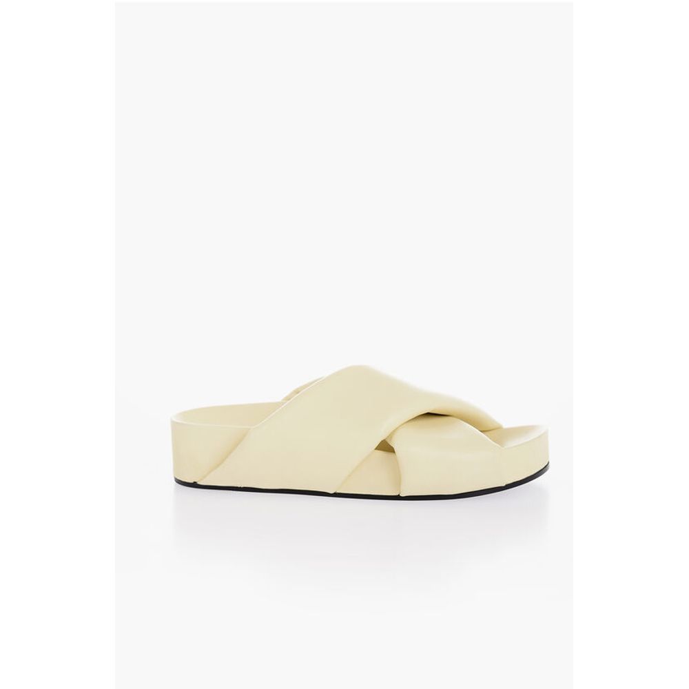 Jil Sander Criss Cross Designed Leather Sandals