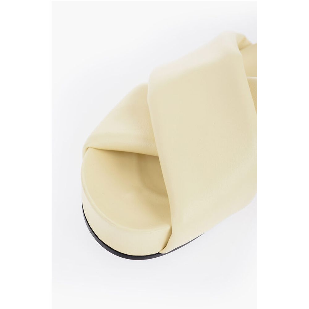 Jil Sander Criss Cross Designed Leather Sandals
