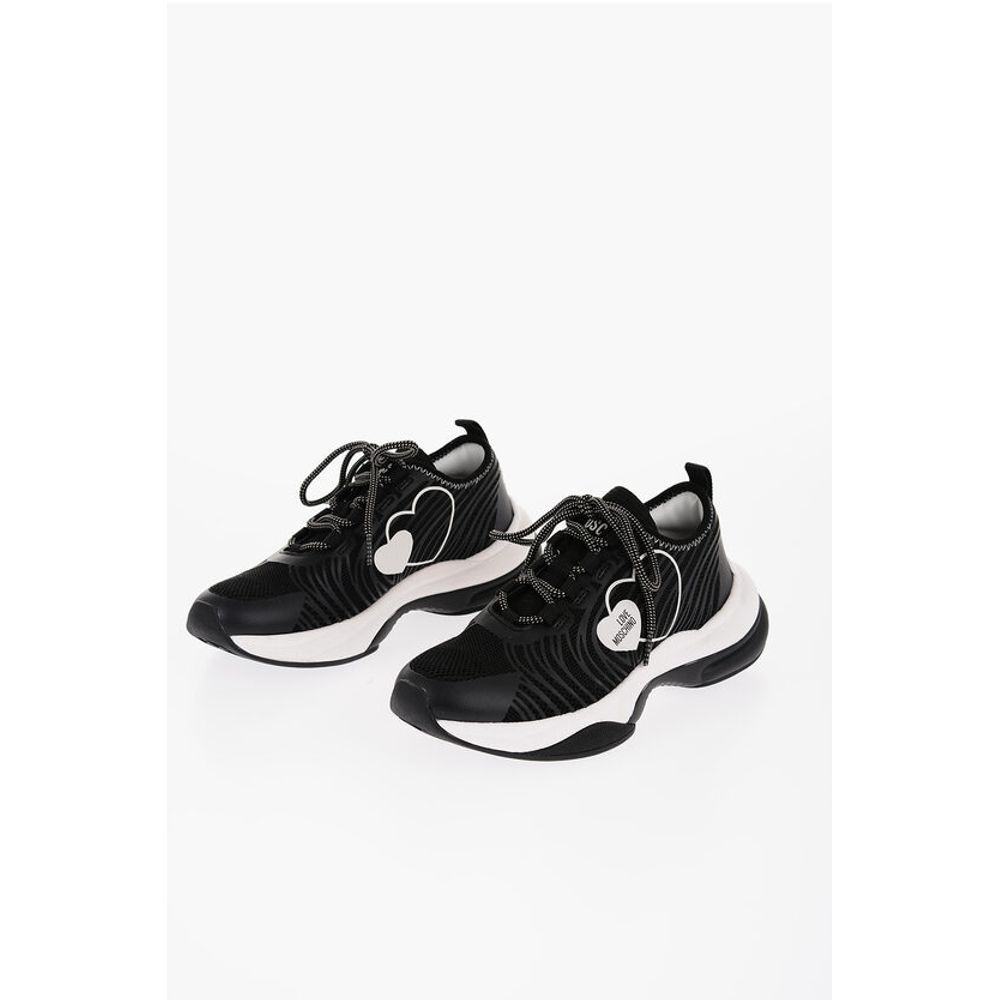 Moschino LOVE Mesh SPRINT50 Low-Top Sneakers with Contrast Detail