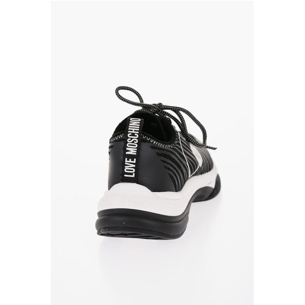 Moschino LOVE Mesh SPRINT50 Low-Top Sneakers with Contrast Detail