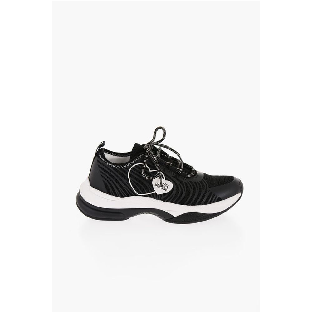 Moschino LOVE Mesh SPRINT50 Low-Top Sneakers with Contrast Detail