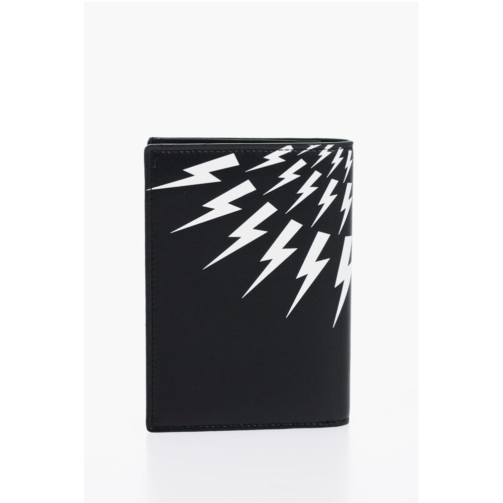 Neil Barrett Leather FAIR-ISLE THUNDERBOLT Passport Holder