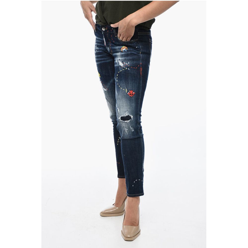 Dsquared² Skinny Monster Maze Denims with Embroderies 14,5cm