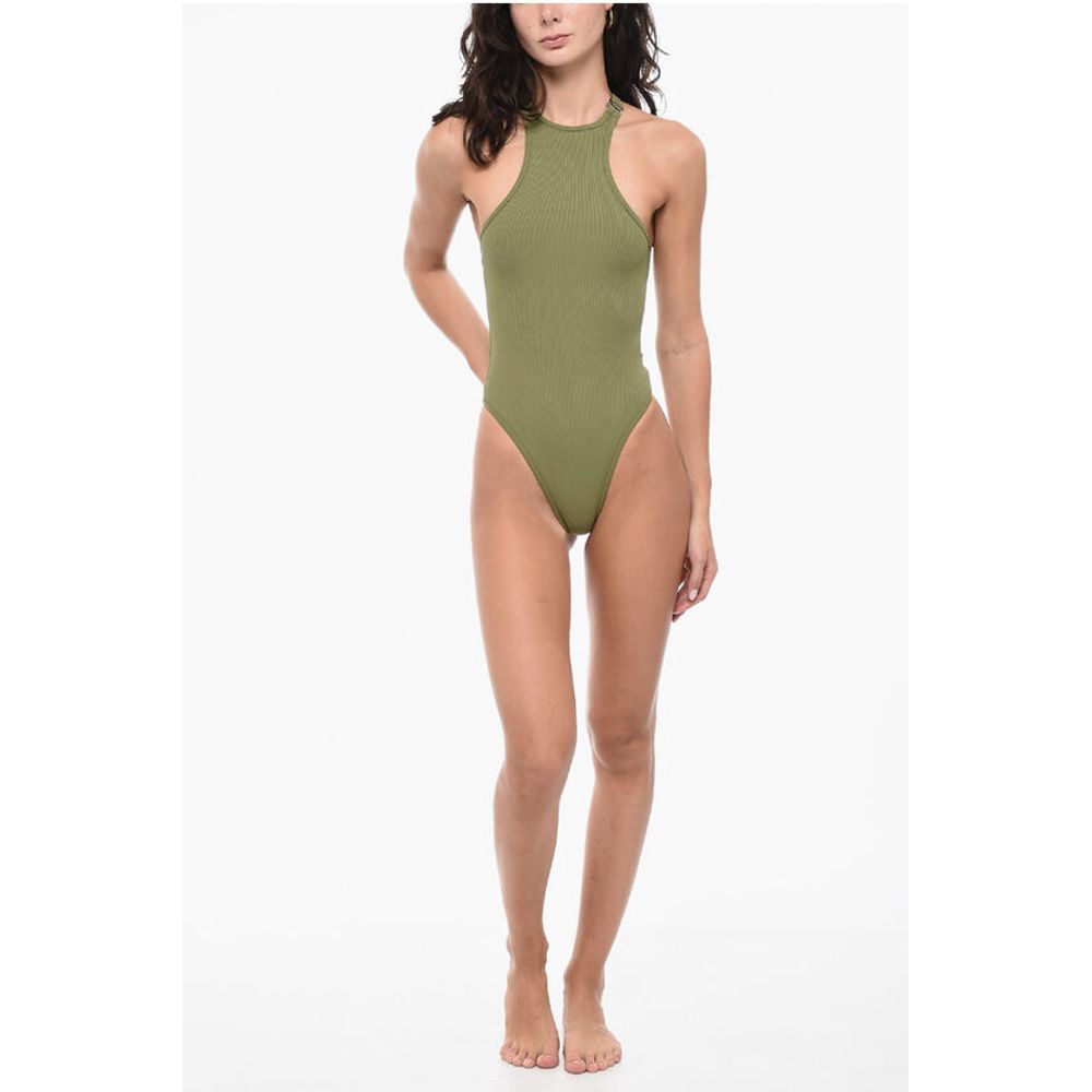 The Attico Buckle Logoed One-Piece Swimsuit