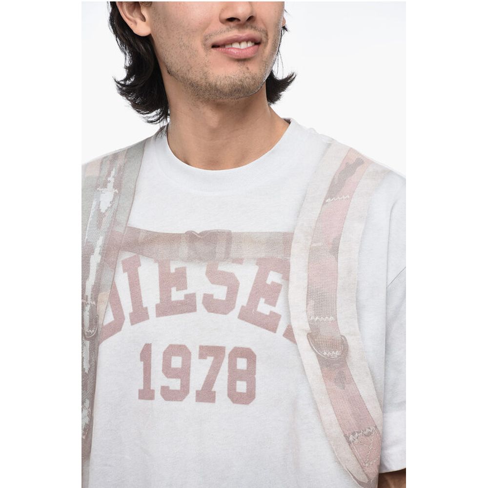 Diesel T-WASH-E3 T-Shirt with Trompe L'Oeil Print
