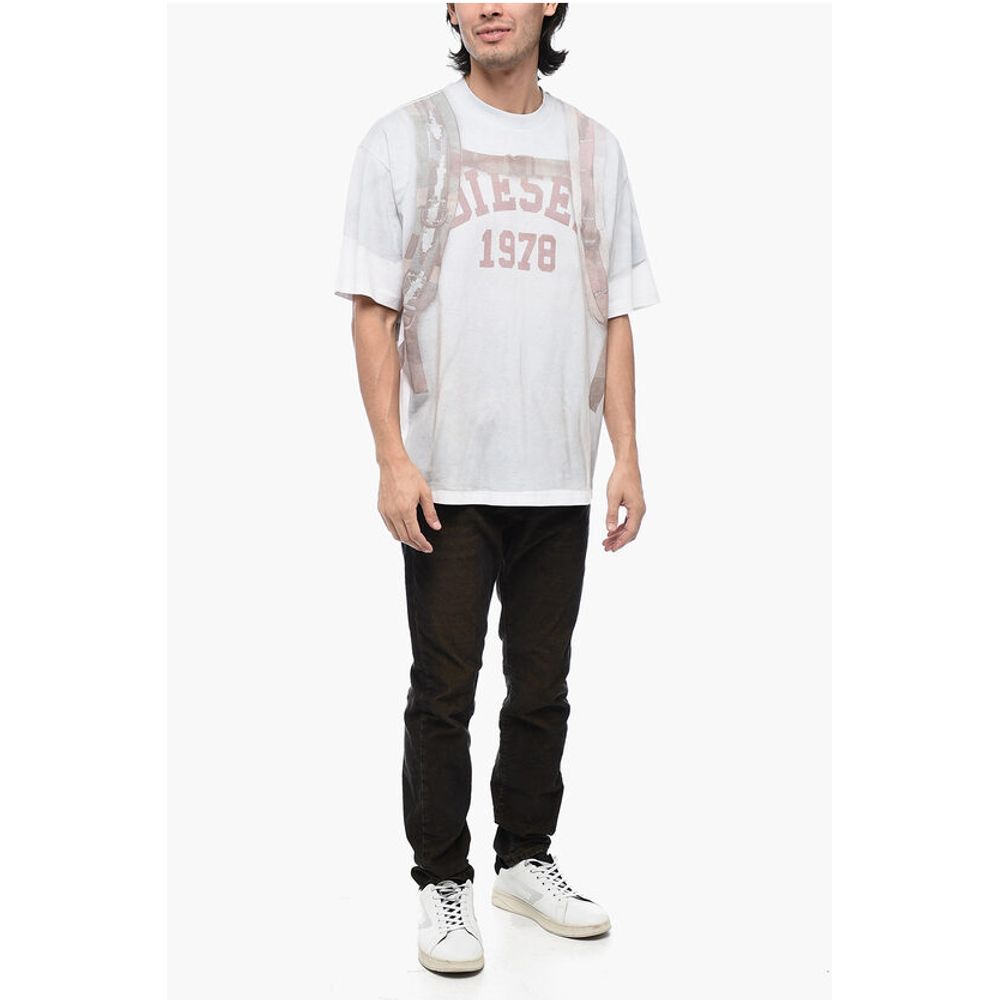 Diesel T-WASH-E3 T-Shirt with Trompe L'Oeil Print