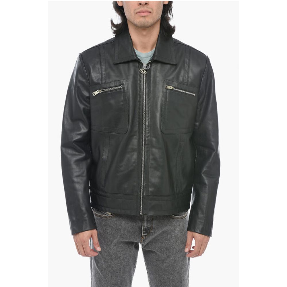 Diesel Leather L-CALE Jacket with Double Chest Pocket