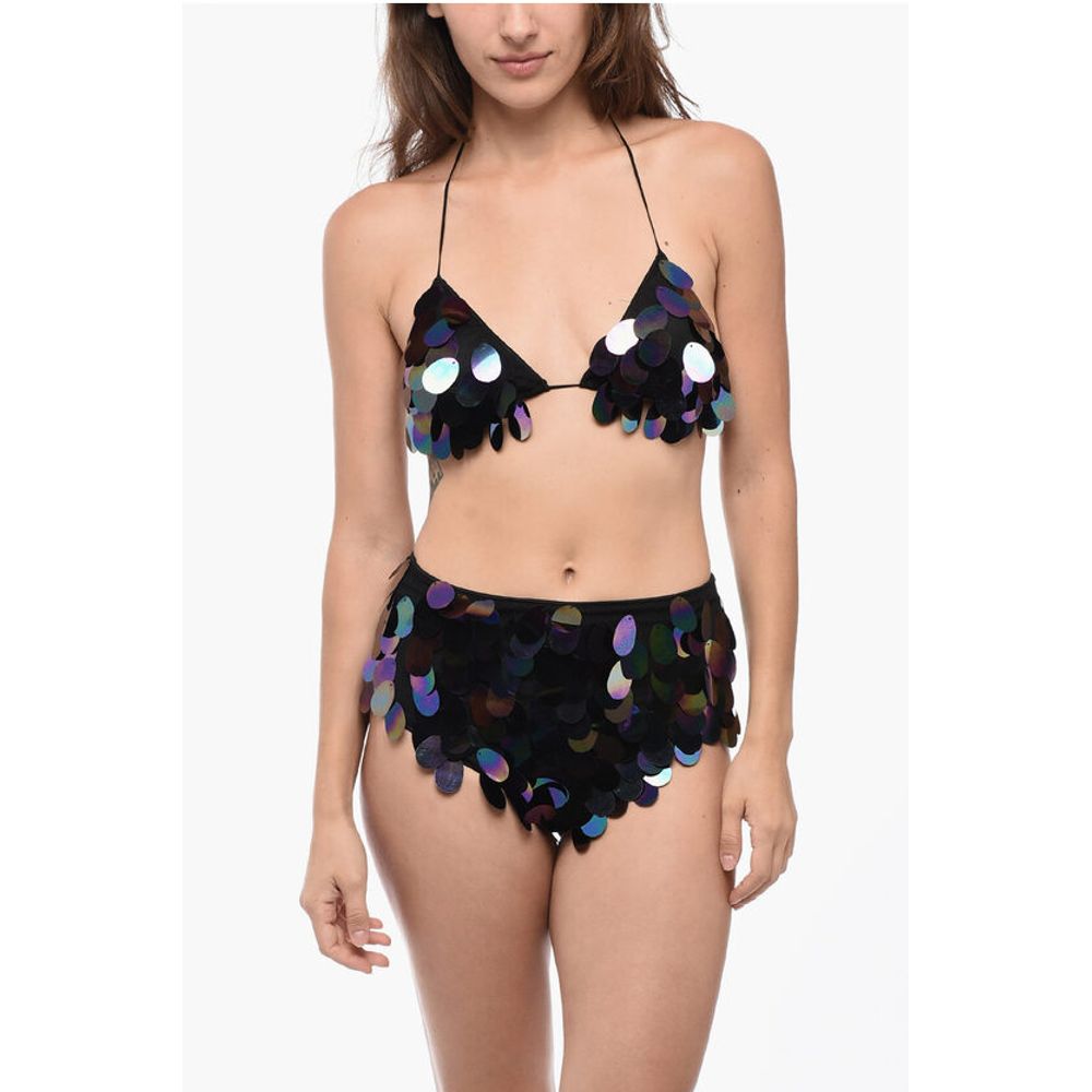 Oséree Sequined High-Waisted Bikini Set