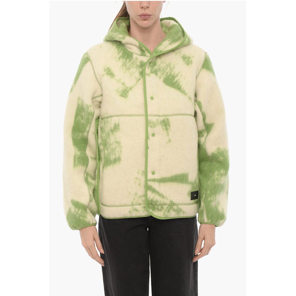 Y-3 ADIDAS Tie-Dye Effect Hooded Jacket with Cut-Out Details