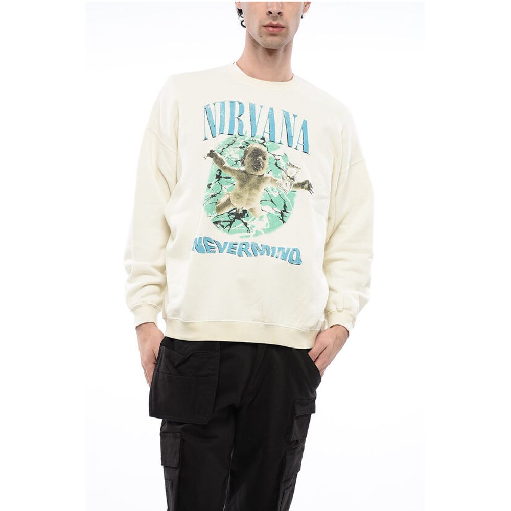 R13 Oversized Fit NIRVANA NEVERMIND Crew-neck Sweatshirt