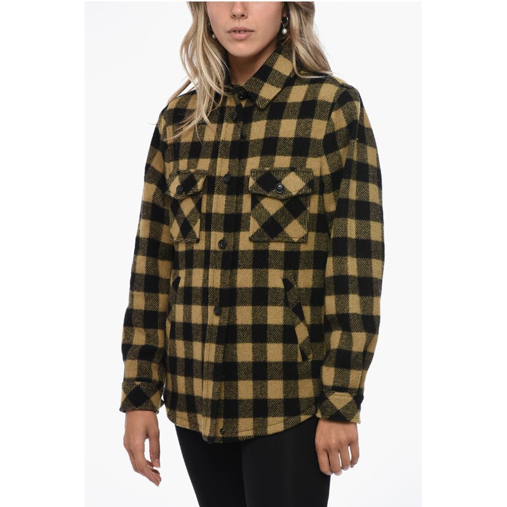Woolrich Gingham Check Wool Blend Overshirt