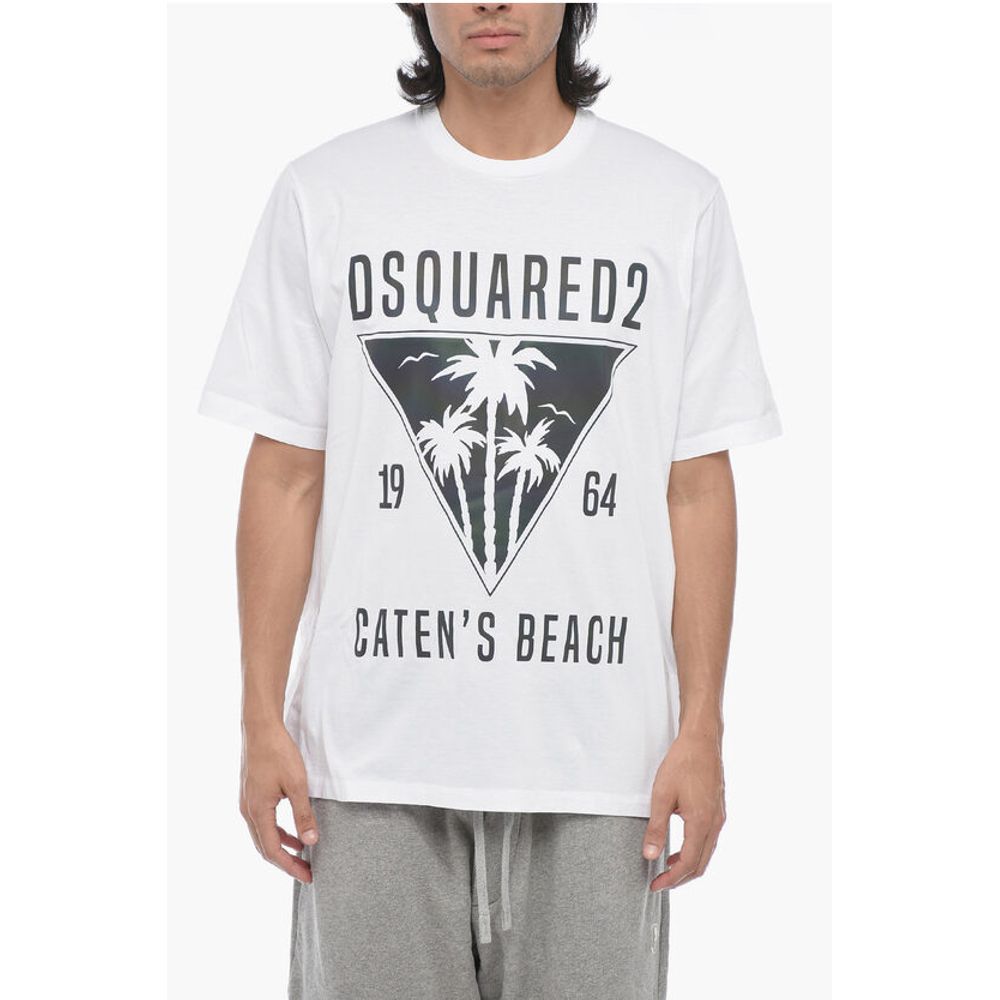 Dsquared² Crewneck T-shirt With Iridescent Print